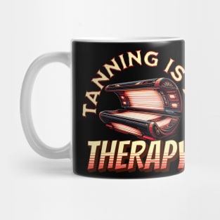 Tanning Is My Therapy Sun Tan Funny Beach Lover Design Mug